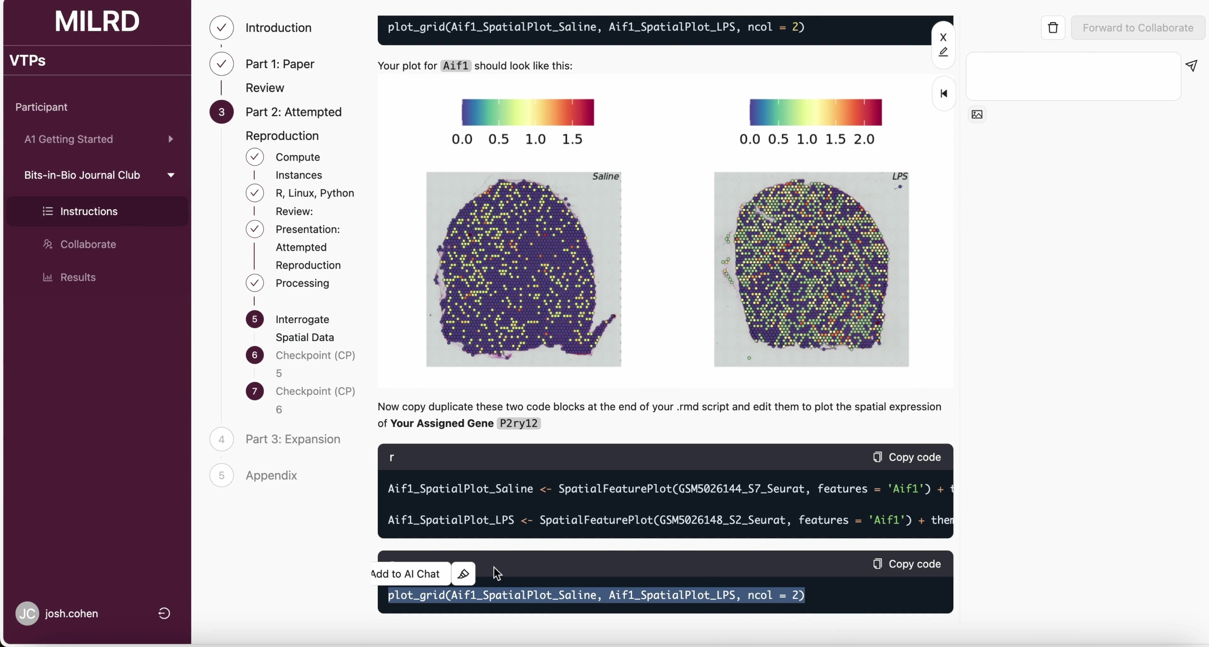 MILRD AI-Tutored Learning Platform Interface